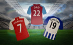 Personalised Football Shirt - 20 Teams to choose from - Bedroom decor - Soccer - Door sign - Wall name - Decoration - Mural - Boy - Girl
