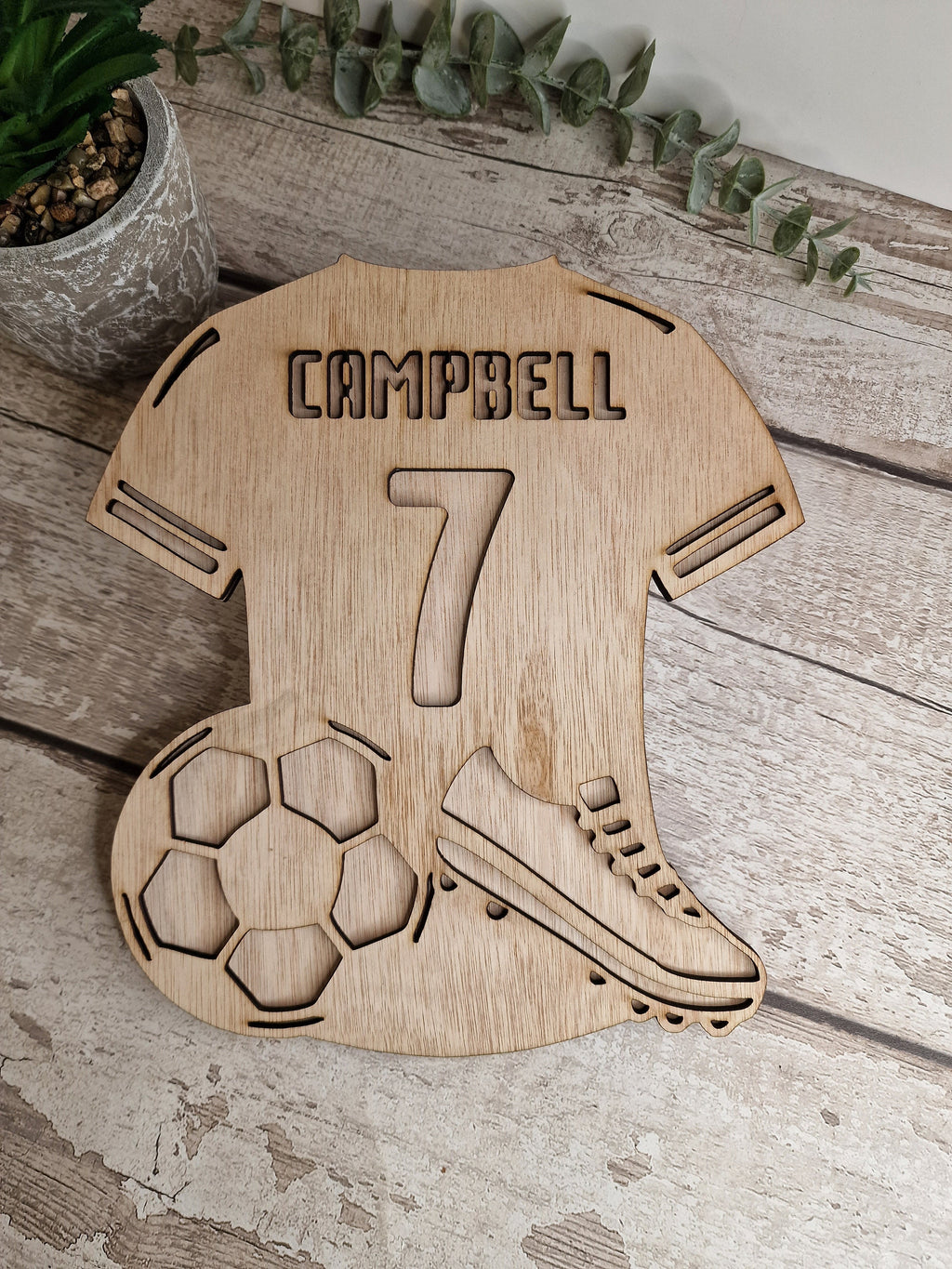 Personalised Football Shirt - Bedroom decor - Soccer - Door sign - Wall name - Decoration - Mural - Boy - Girl - Personalised gift