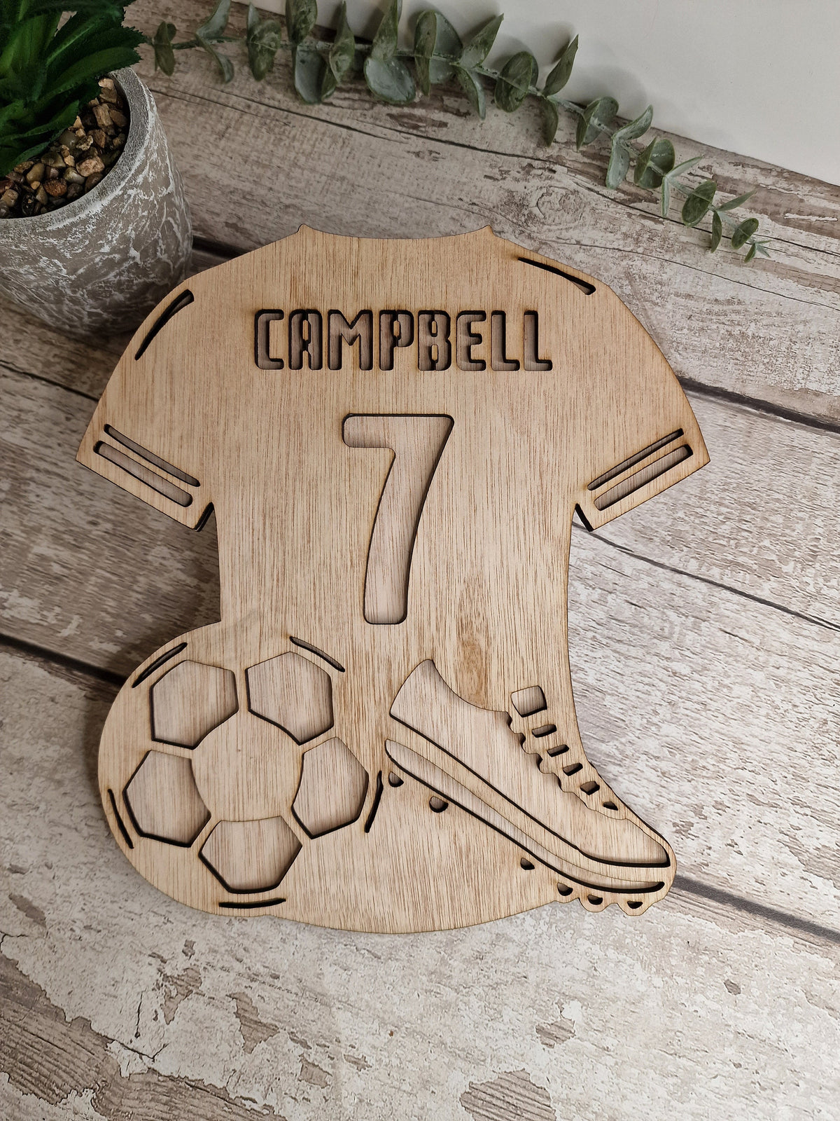 Personalised Football Shirt - Bedroom decor - Soccer - Door sign - Wall name - Decoration - Mural - Boy - Girl - Personalised gift