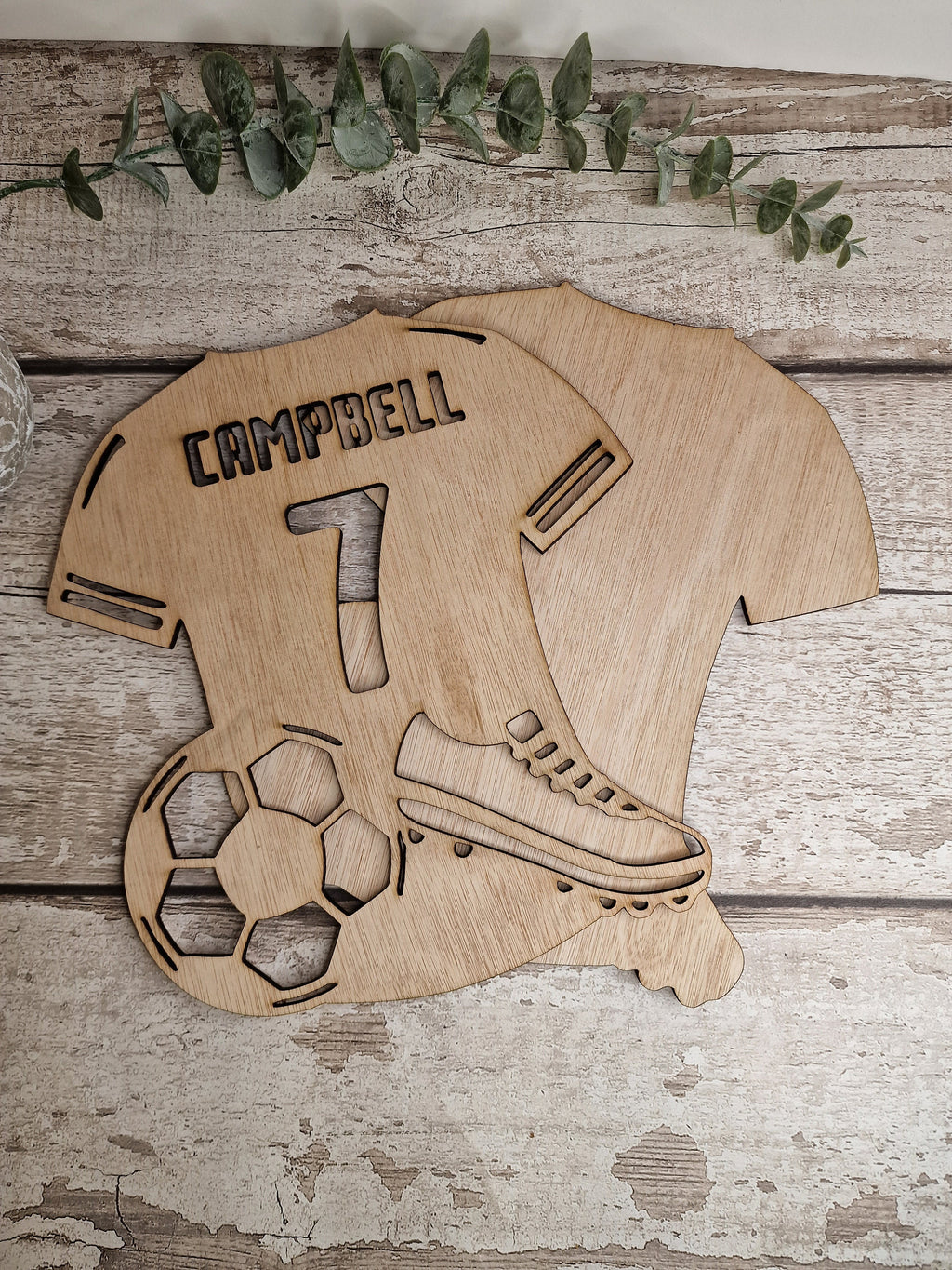 Personalised Football Shirt - Bedroom decor - Soccer - Door sign - Wall name - Decoration - Mural - Boy - Girl - Personalised gift