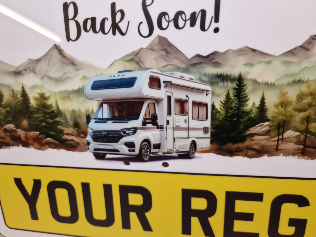 Personalised Motorhome Campsite Pitch Reserved Sign - Camper Van - Stake - Camping - Family - Pitch Saver - Colour print - All weather