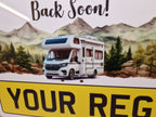 Personalised Motorhome Campsite Pitch Reserved Sign - Camper Van - Stake - Camping - Family - Pitch Saver - Colour print - All weather