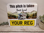 Personalised Motorhome Campsite Pitch Reserved Sign - Camper Van - Stake - Camping - Family - Pitch Saver - Colour print - All weather