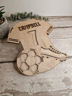 Personalised Football Shirt - Bedroom decor - Soccer - Door sign - Wall name - Decoration - Mural - Boy - Girl - Personalised gift