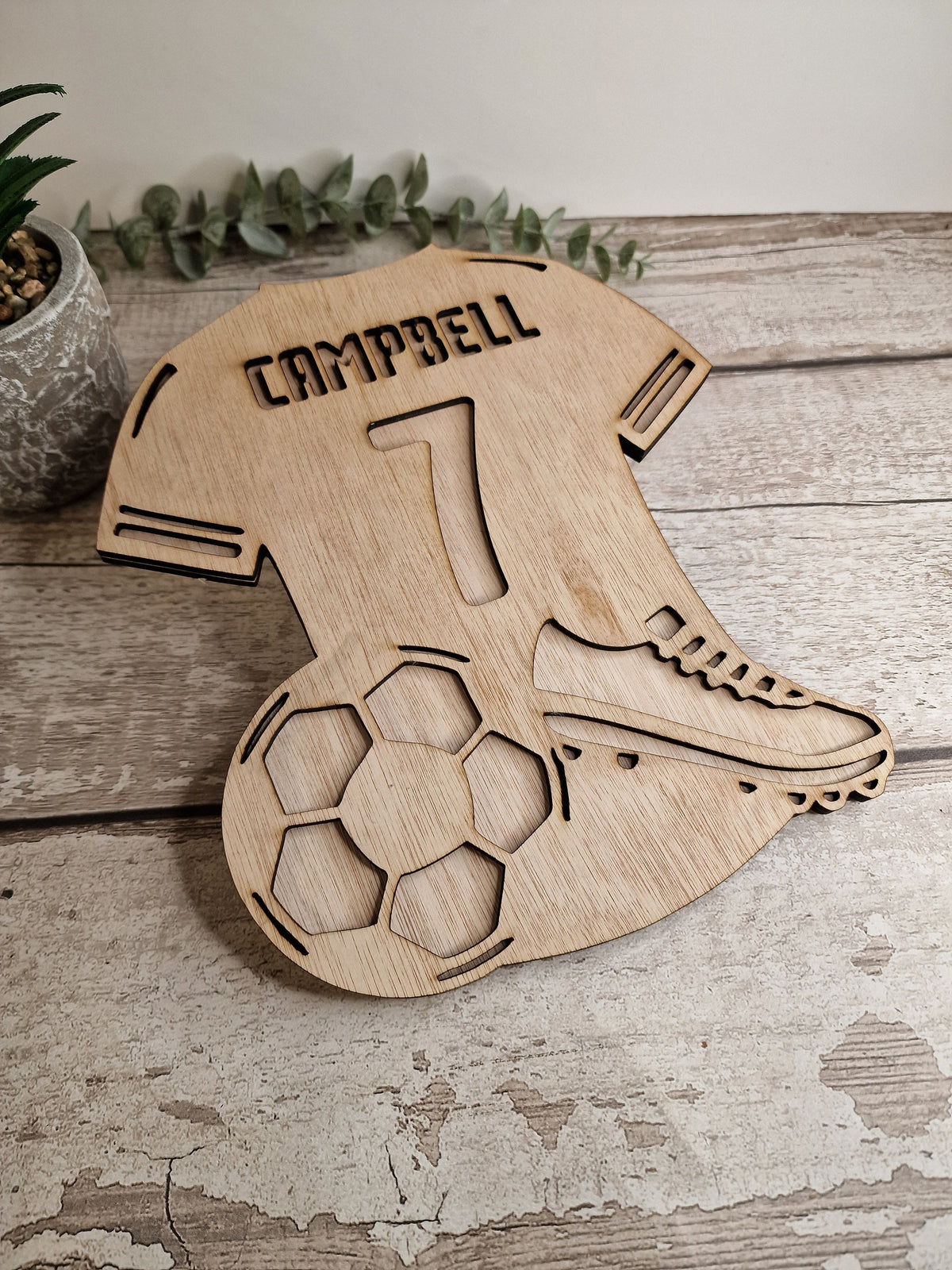 Personalised Football Shirt - Bedroom decor - Soccer - Door sign - Wall name - Decoration - Mural - Boy - Girl - Personalised gift