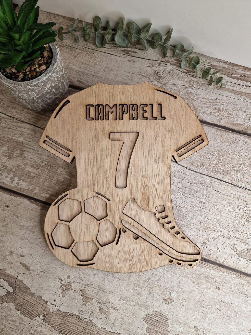 Personalised Football Shirt - Bedroom decor - Soccer - Door sign - Wall name - Decoration - Mural - Boy - Girl - Personalised gift