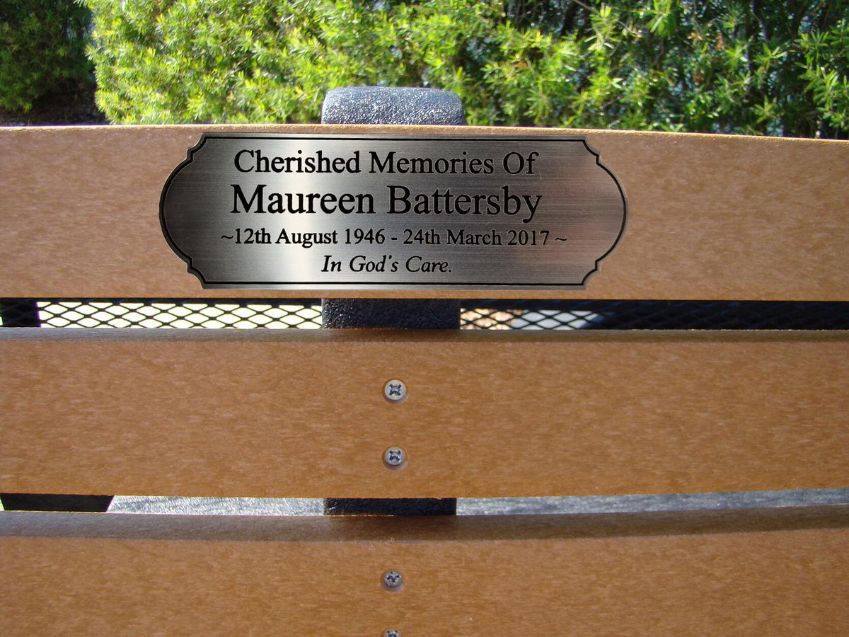 Personalised Memorial Bench Plaque - Anniversary - Garden - Tree - Commemoration - Urn - Casket - Grave marker - Indoor - Outdoor - Pet