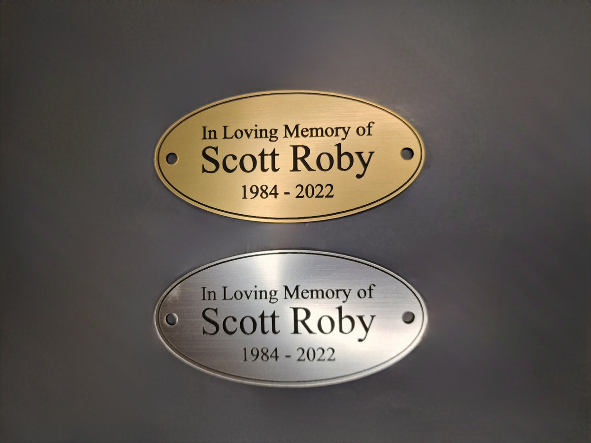 Personalised Memorial Bench Plaque - Anniversary - Garden - Tree - Commemoration - Urn - Casket - Grave marker - Indoor - Outdoor - Pet