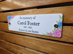 Personalised Floral Memorial Bench Plaque - Anniversary - Garden - Tree - Commemoration - Urn - Casket - Grave marker - Indoor - Outdoor