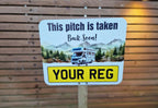 Personalised Motorhome Campsite Pitch Reserved Sign - Camper Van - Stake - Camping - Family - Pitch Saver - Colour print - All weather