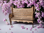 Personalised Memorial bench grave decor, Ornament - Memory - Indoor - Outdoor - Garden - Caravan - Grave side - Home - Poem - Seat - Gift