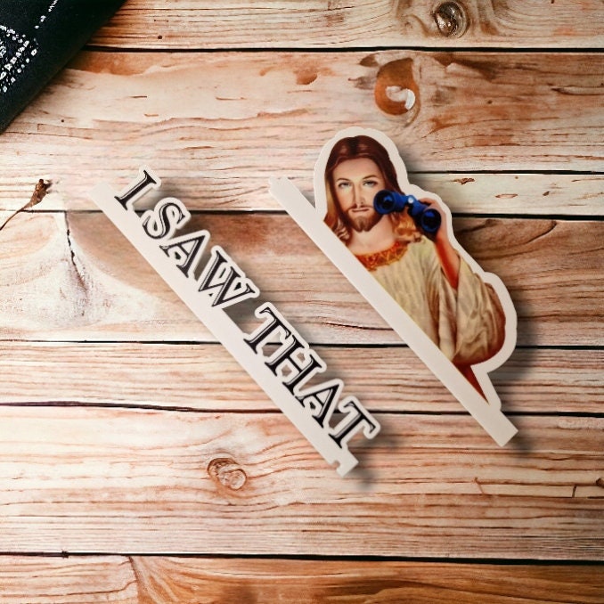 I saw that Jesus door frame trim corner decoration - High quality UV Print - Choice of 2 designs - Door hanger - Trim - Topper - Sign Funny