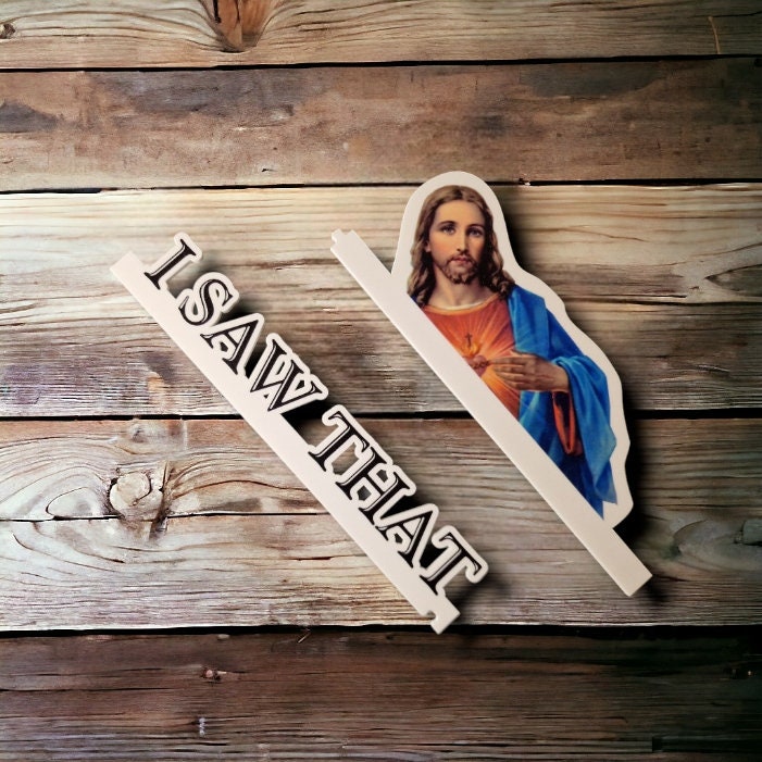I saw that Jesus door frame trim corner decoration - High quality UV Print - Choice of 2 designs - Door hanger - Trim - Topper - Sign Funny