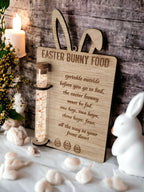 Novelty Easter Bunny Food Bait! Great Easter Gift! Funny - Kids - Child - Stand - Egg Hunt - Chick - Present - Jesus - Wooden