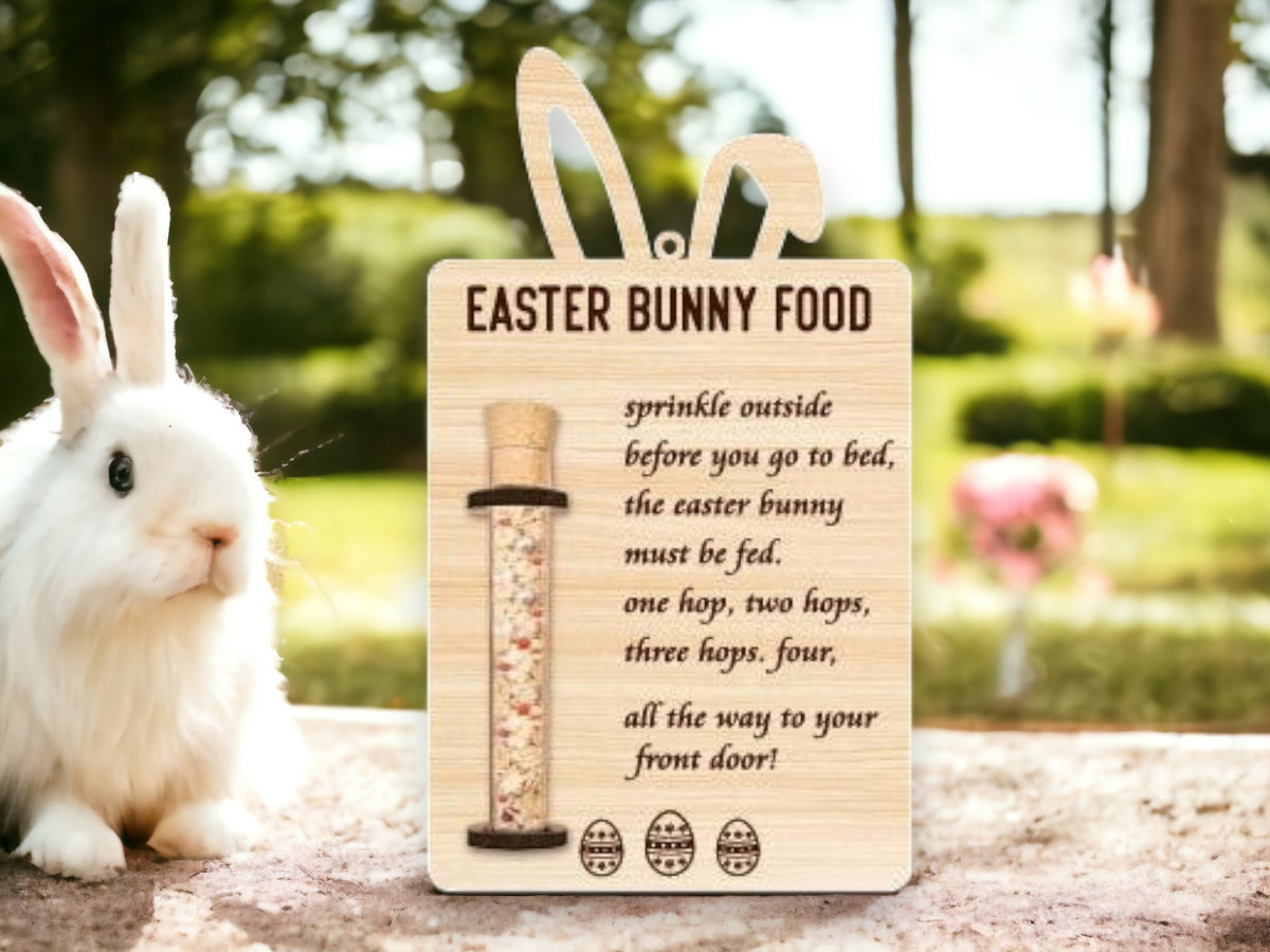 Novelty Easter Bunny Food Bait! Great Easter Gift! Funny - Kids - Child - Stand - Egg Hunt - Chick - Present - Jesus - Wooden