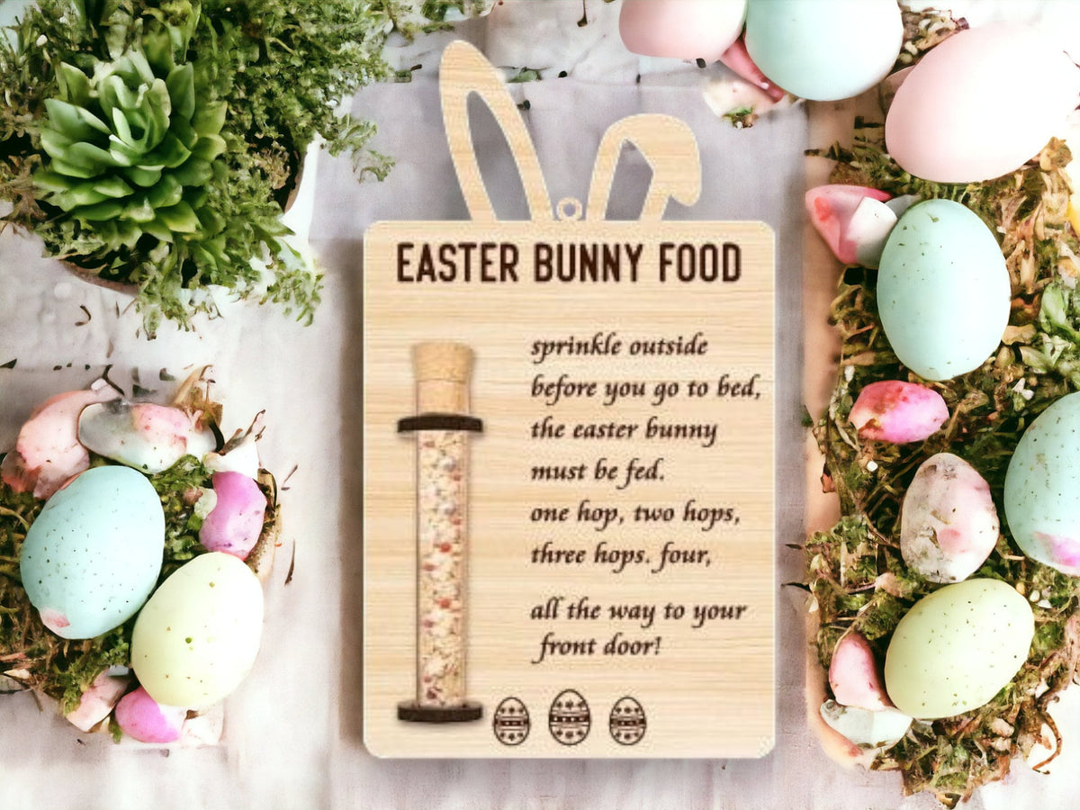 Novelty Easter Bunny Food Bait! Great Easter Gift! Funny - Kids - Child - Stand - Egg Hunt - Chick - Present - Jesus - Wooden