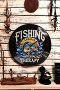 Fishing Fisherman Clock - Carp - Pike - Sea - Angling - Display - Man Cave - Bar - Decor - made with re-purposed vinyl records - quartz