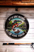 Fishing Fisherman Clock - Carp - Pike - Sea - Angling - Display - Man Cave - Bar - Decor - made with re-purposed vinyl records - quartz