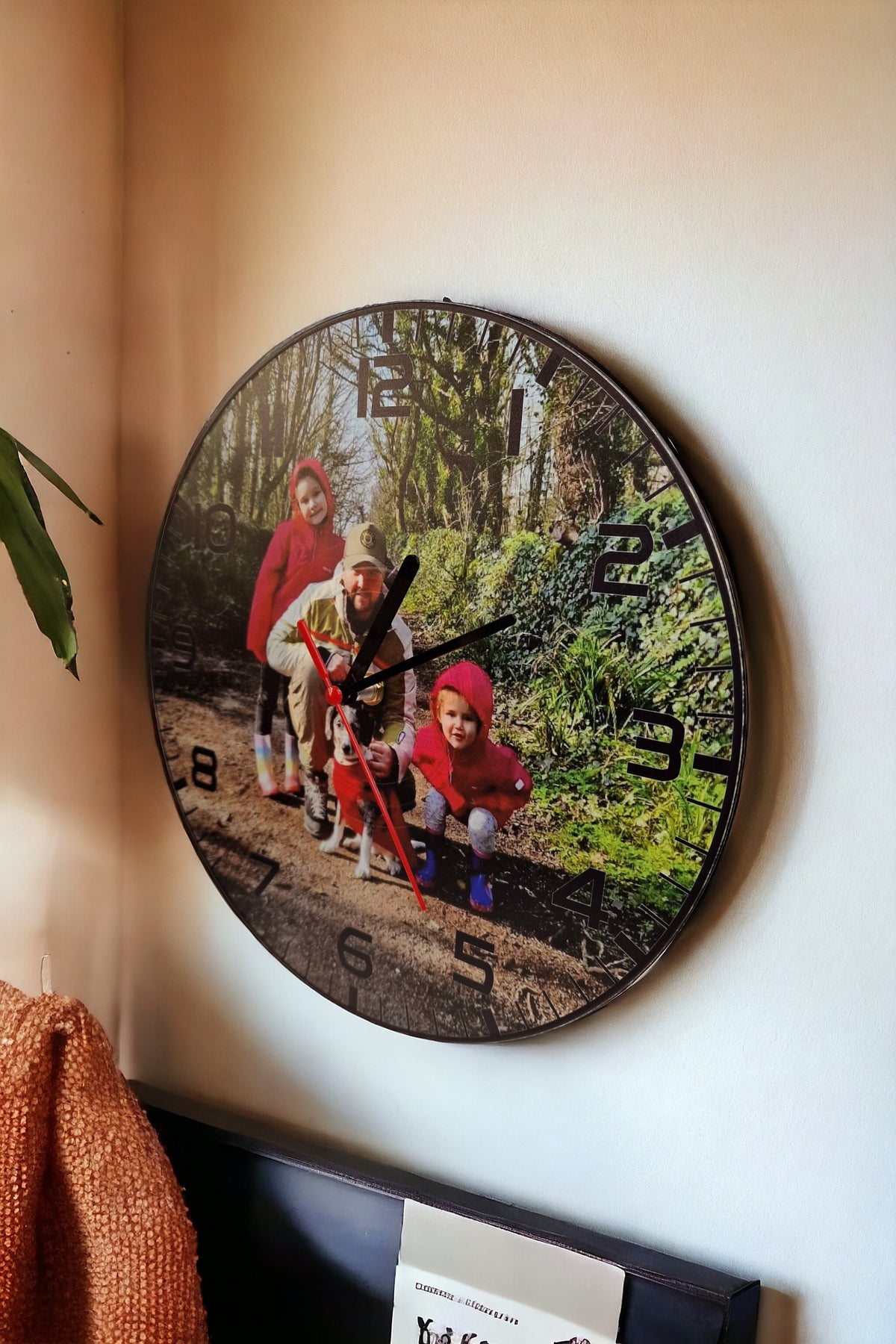 Personalised vinyl record Clock - your own image - gift - Display - Man Cave - Bar - Decor - made with re-purposed vinyl records - quartz