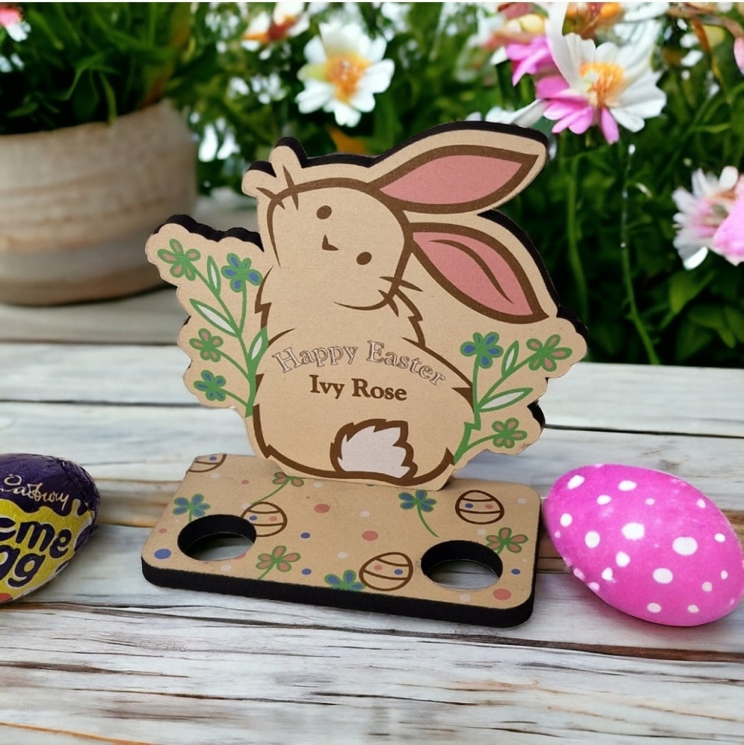 Personalised Easter Bunny egg Stand Great easter gift Funny, Kids, Child, stand, valentines day, birthday present, bunny - egg hunt - treats