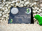 Personalised baby memorial grave marker - Dino design - Temporary headstone, outdoor - Anniversary - Child - Boy - Miscarriage - Angel