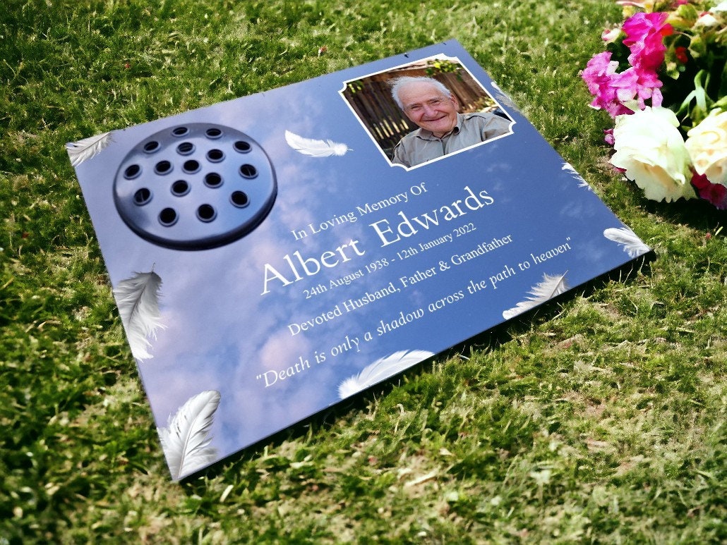 Personalised Image memorial grave marker, Temporary headstone, outdoor, remembering your loved ones - Male - Female - decoration - Funeral