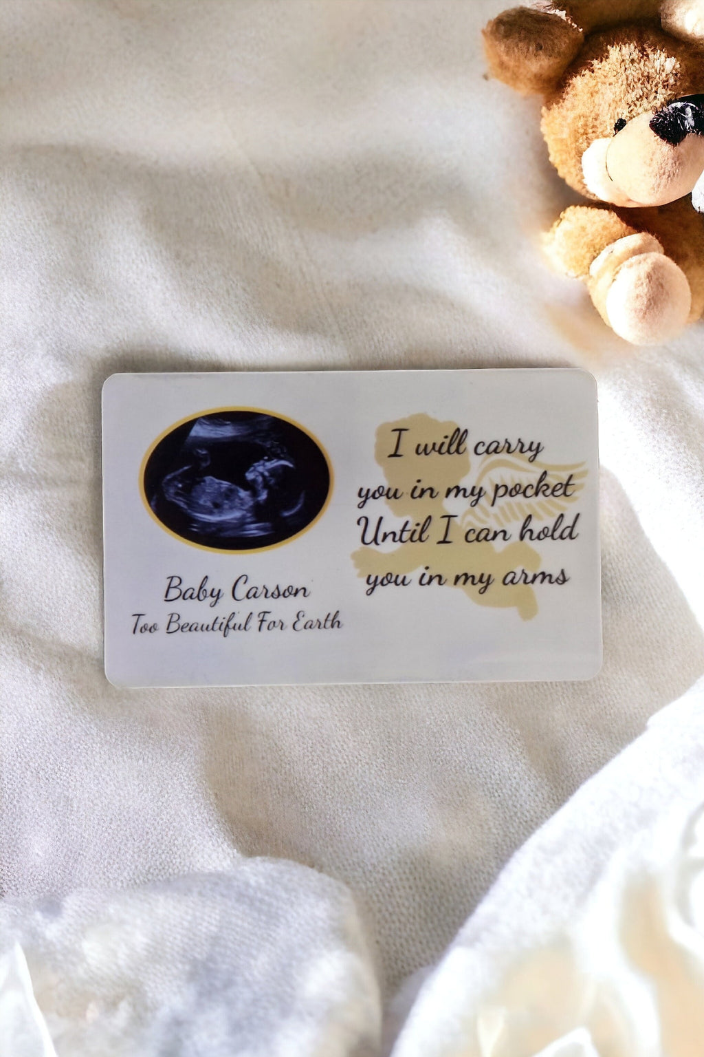 Personalised Baby Child Memorial Wallet - Purse card - Funeral - Anniversary - Memory - Sentimental - Gift - Thoughtful - Grave decor