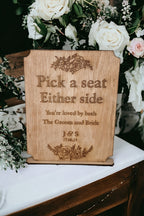 Personalised rustic wedding sign for seating - Unique - Display - Family - marriage sign - photography - flatlay - decoration -