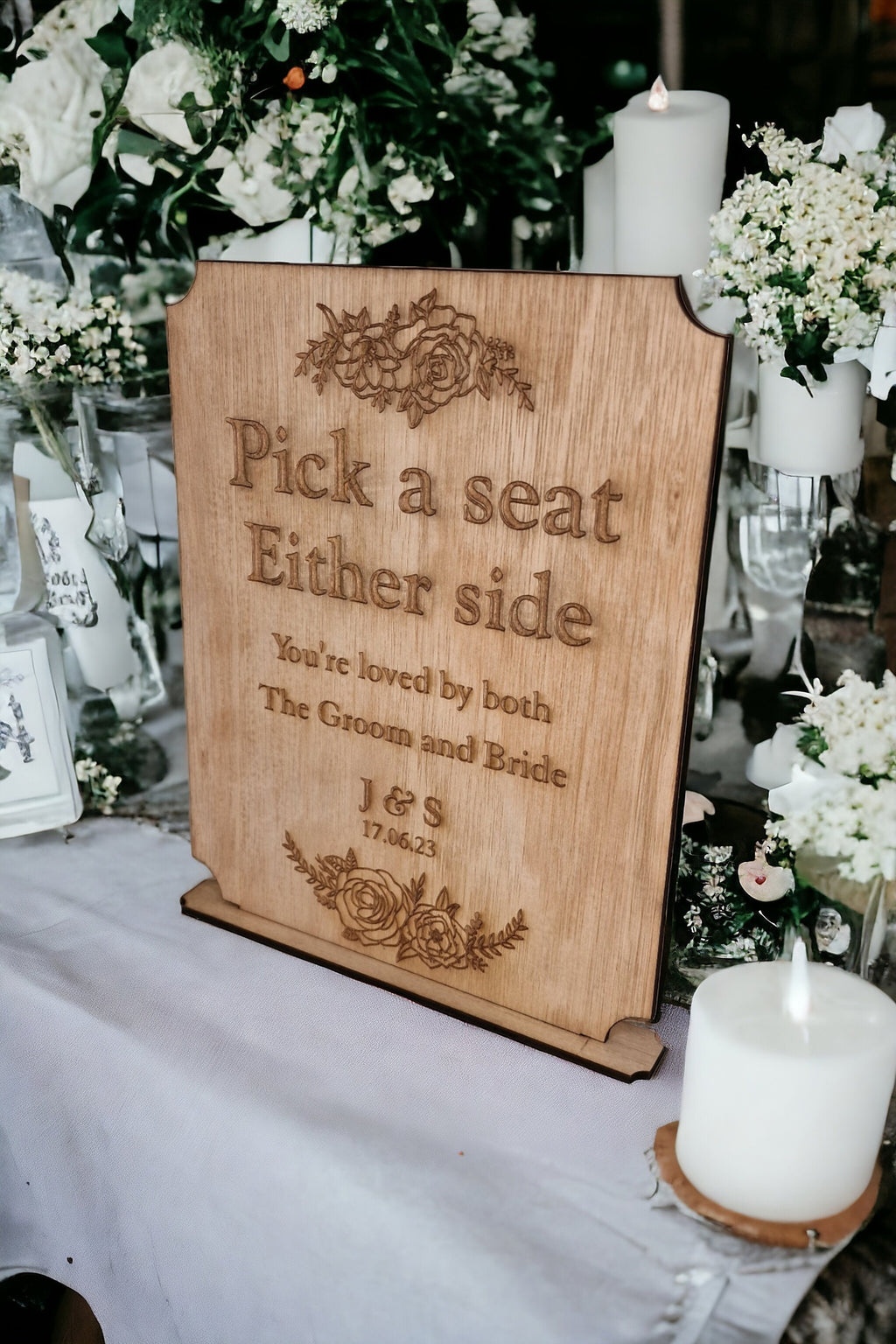 Personalised rustic wedding sign for seating - Unique - Display - Family - marriage sign - photography - flatlay - decoration -