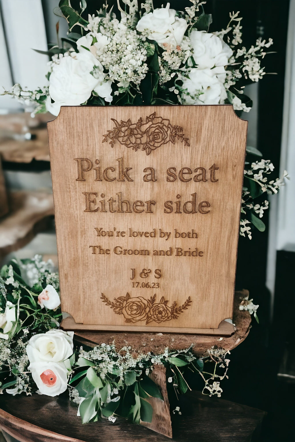 Personalised rustic wedding sign for seating - Unique - Display - Family - marriage sign - photography - flatlay - decoration -