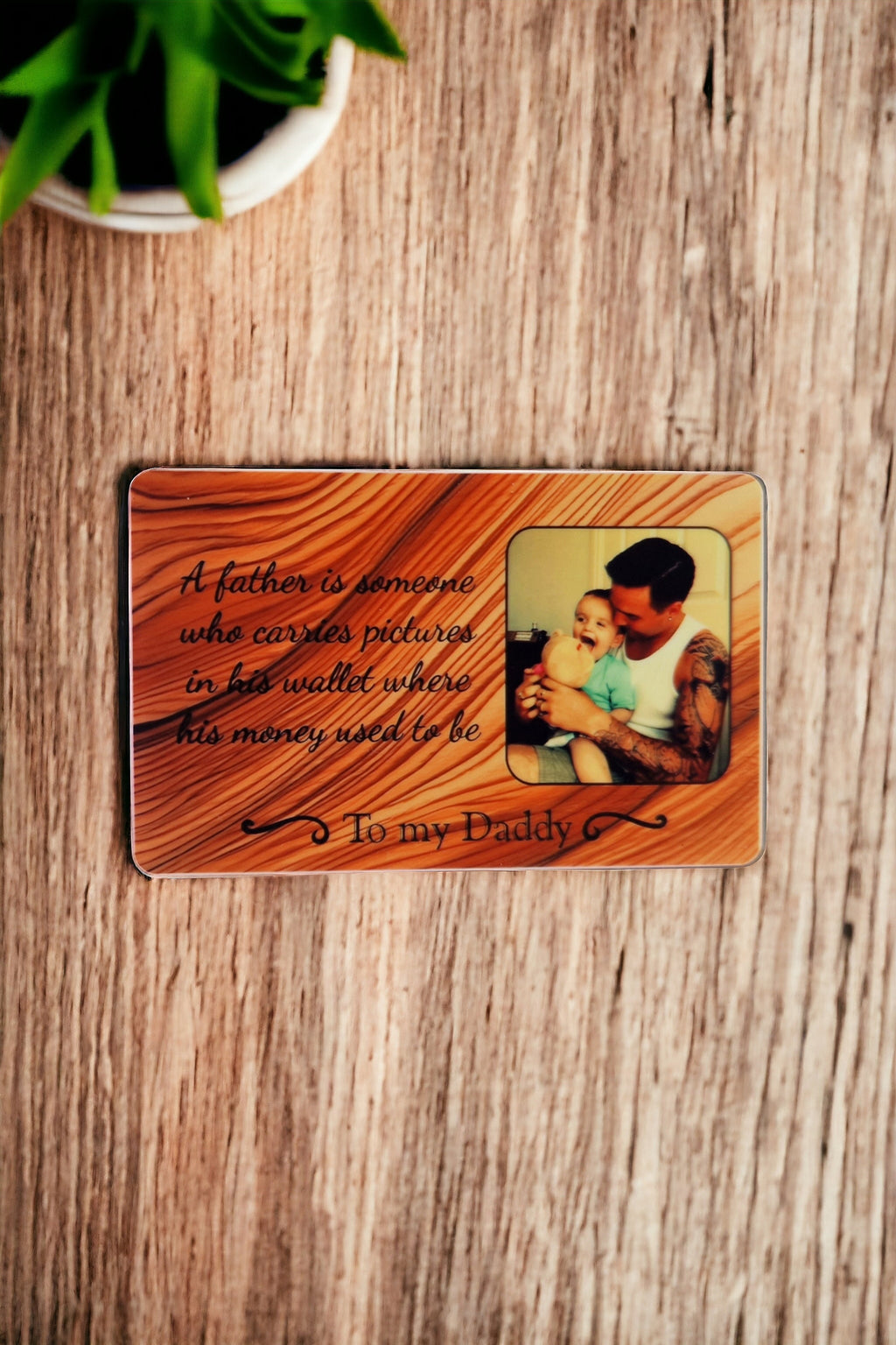 Personalised Baby Child Child Fathers day Keepsake Wallet - Purse card - Dad - Anniversary - Memory - Sentimental - Gift - Thoughtful