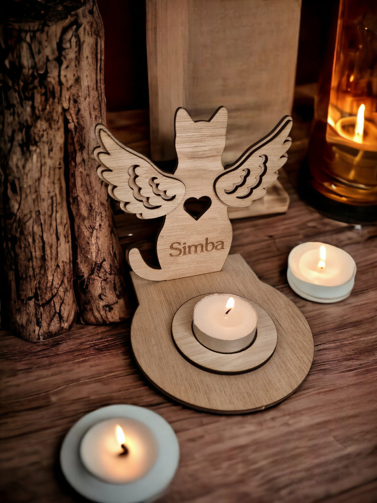 Personalised pet memorial candle holder - Stunning remembrance item - Display - Memories - Dog - Cat - Anniversary of death - Funeral - Urn