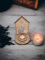 Personalised pet memorial candle holder - Stunning remembrance item - Display - Memories - Dog - Cat - Anniversary of death - Funeral - Urn