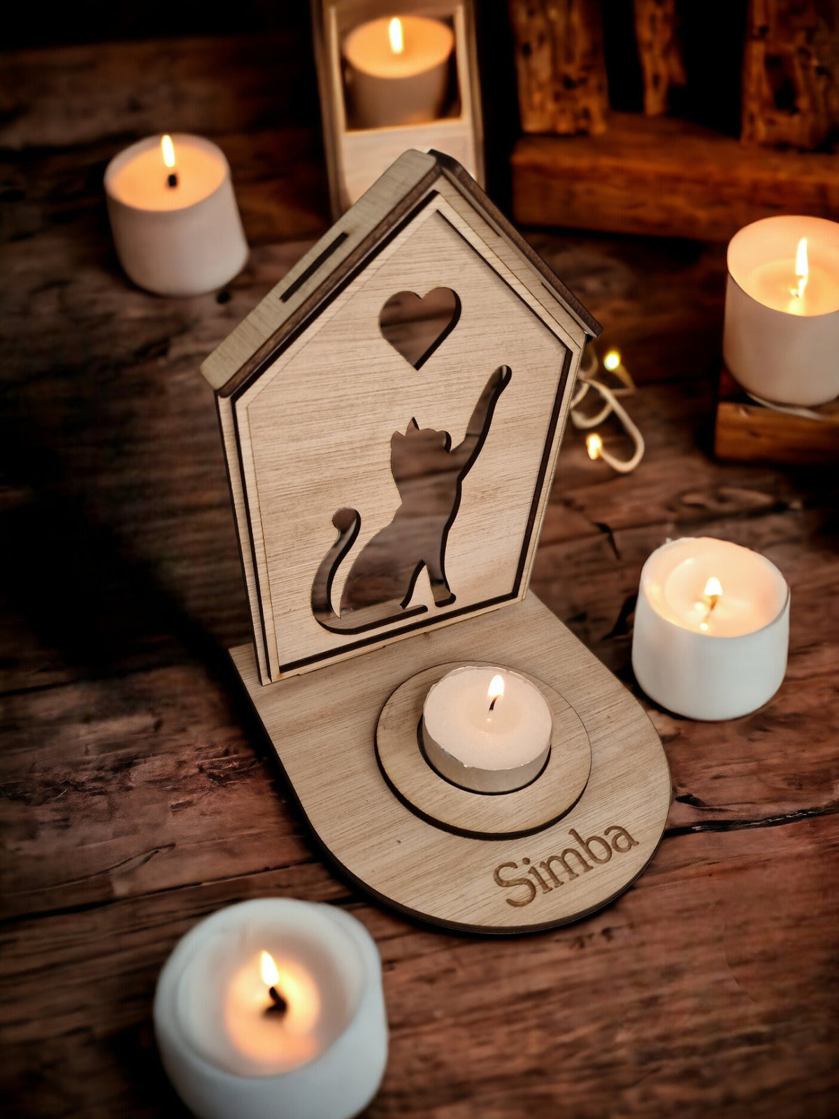 Personalised pet memorial candle holder - Stunning remembrance item - Display - Memories - Dog - Cat - Anniversary of death - Funeral - Urn