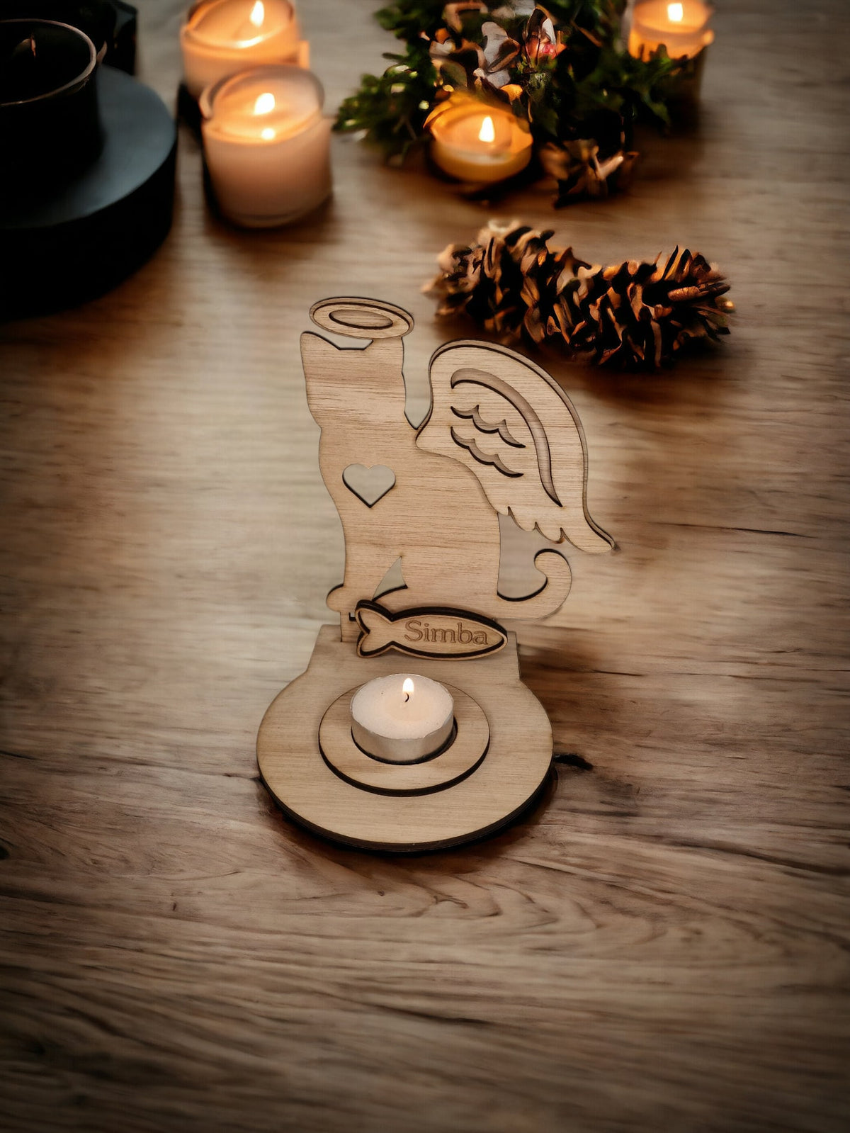 Personalised pet memorial candle holder - Stunning remembrance item - Display - Memories - Dog - Cat - Anniversary of death - Funeral - Urn
