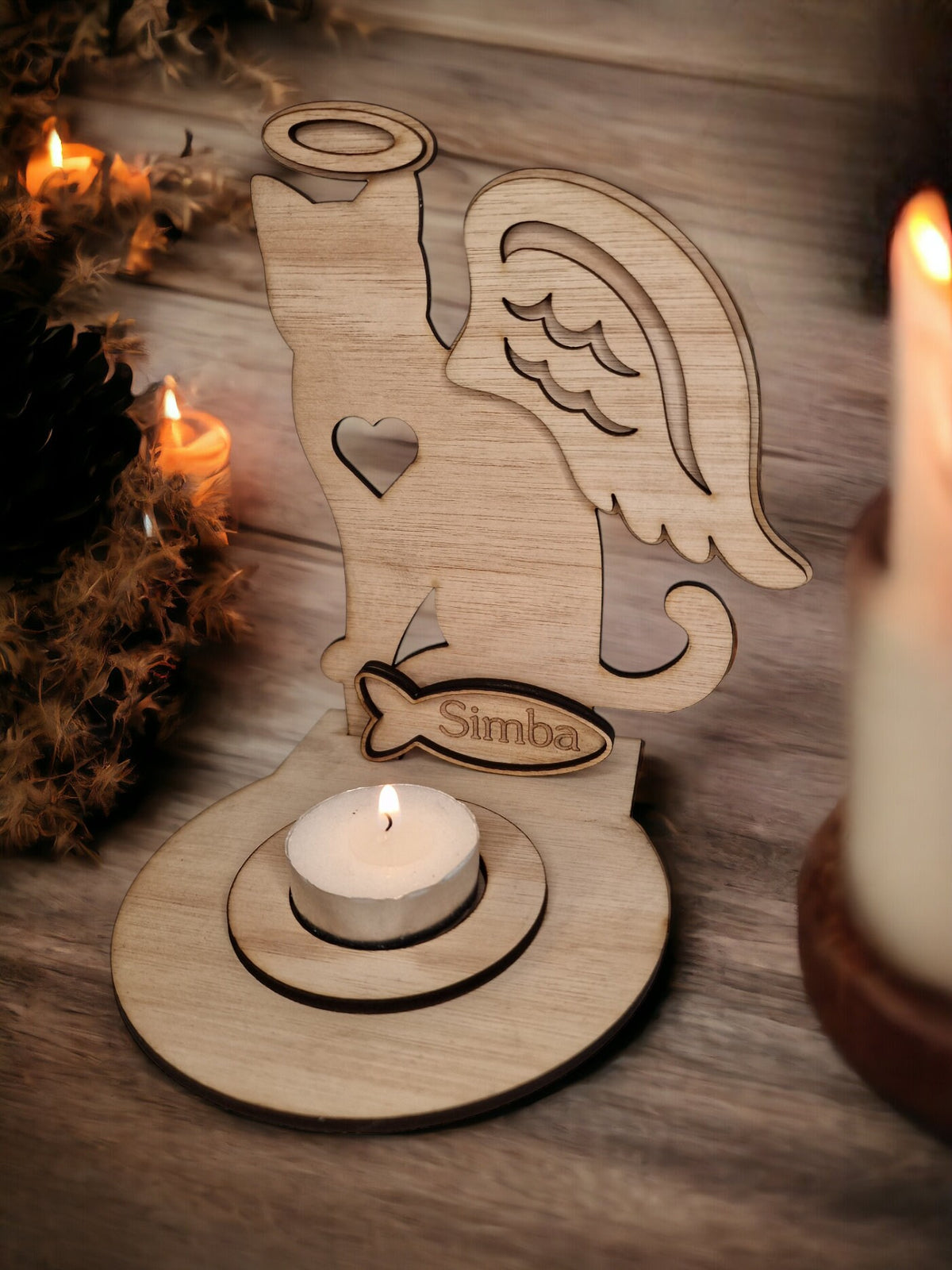 Personalised pet memorial candle holder - Stunning remembrance item - Display - Memories - Dog - Cat - Anniversary of death - Funeral - Urn