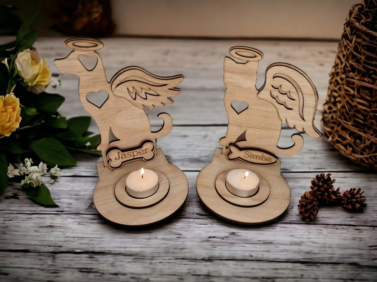 Personalised pet memorial candle holder - Stunning remembrance item - Display - Memories - Dog - Cat - Anniversary of death - Funeral - Urn