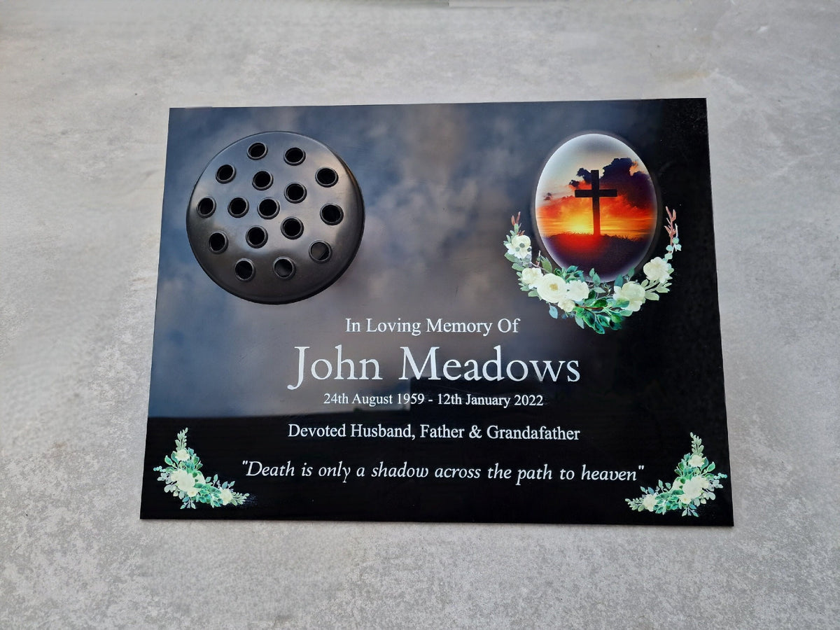 Personalised memorial grave marker, Temporary headstone, outdoor, remembering your loved ones - Male - Female - decoration - Angel - Cross
