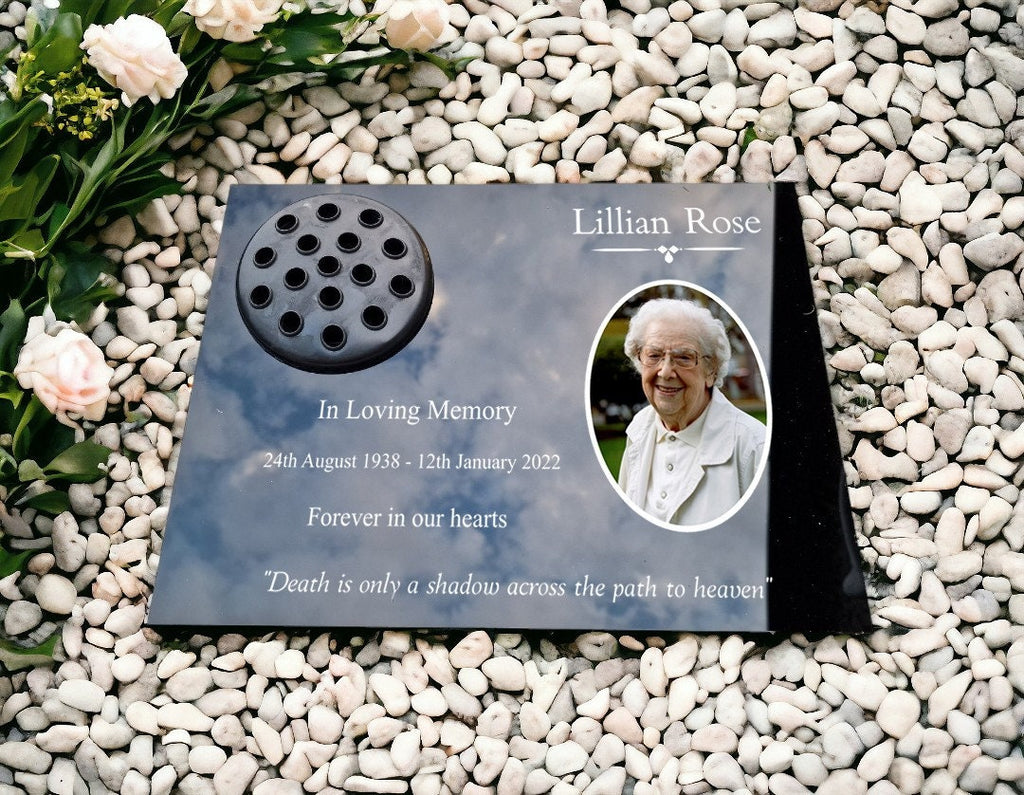Personalised Image memorial grave marker, Temporary headstone, outdoor, remembering your loved ones - Male - Female - decoration - Funeral