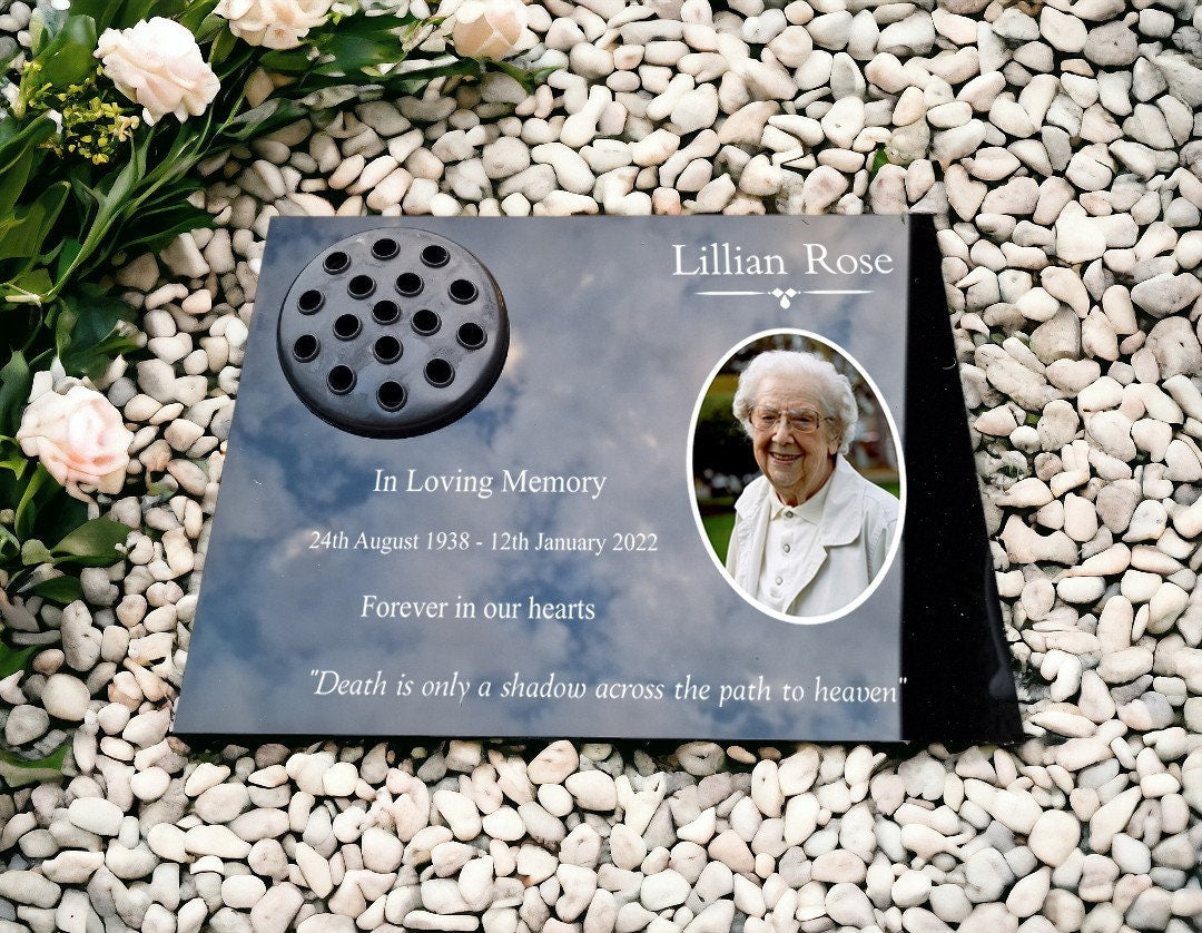 Personalised Image memorial grave marker, Temporary headstone, outdoor, remembering your loved ones - Male - Female - decoration - Funeral