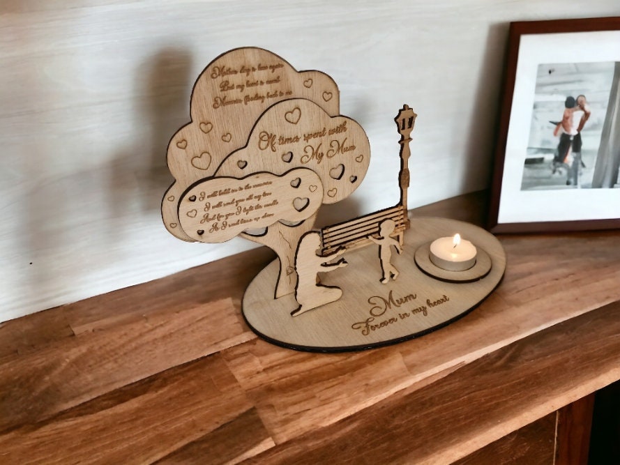 Personalised MOTHER memorial candle Display with poem - Stunning remembrance item - memories - Anniversary - Present - Ornament - Mum - Mom
