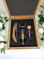 Personalised Mr & Mrs - Wedding - Wine Sommelier Set -Kit - Gift - Valentines - 5th Wood Anniversary - Bottle Opener - Wine - Prosecco