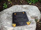 Personalised Yellow Rose Memorial grave marker - memorial slate - Indoor - Outdoor - Garden - Caravan - Grave side - Candle Display - Gift