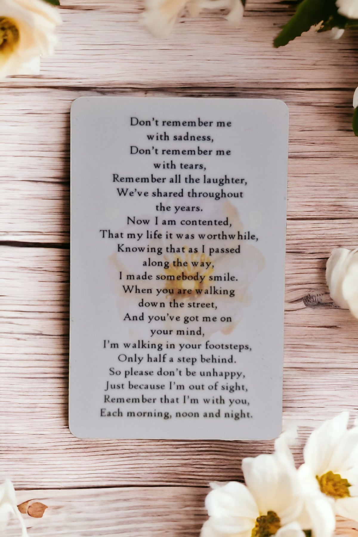 Personalised Memorial Wallet - Purse card - Funeral - Anniversary - Memory - Sentimental - Gift - Thoughtful -Present - Grave decor - Unique