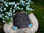 Personalised Forget me not Memorial grave marker - memorial slate - Indoor - Outdoor - Garden - Caravan - Grave side - Candle Display - Gift