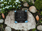 Personalised Forget me not Memorial grave marker - memorial slate - Indoor - Outdoor - Garden - Caravan - Grave side - Candle Display - Gift