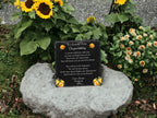 Personalised Yellow Rose Memorial grave marker - memorial slate - Indoor - Outdoor - Garden - Caravan - Grave side - Candle Display - Gift