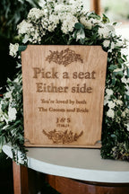 Personalised rustic wedding sign for seating - Unique - Display - Family - marriage sign - photography - flatlay - decoration -