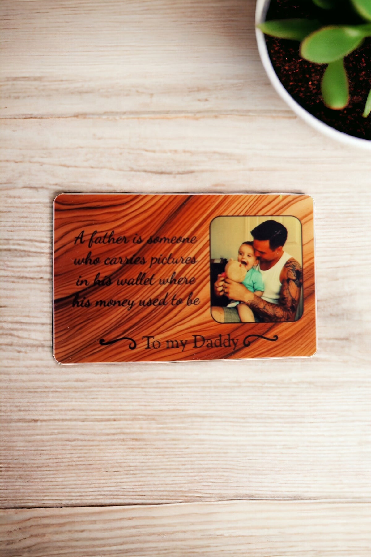 Personalised Baby Child Child Fathers day Keepsake Wallet - Purse card - Dad - Anniversary - Memory - Sentimental - Gift - Thoughtful