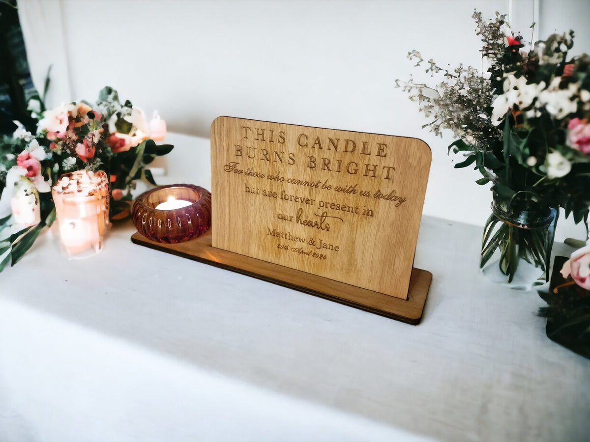 Personalised Wedding Candle Display to remember loved ones - Remembrance - Marriage gift - present - Bride - Groom - Memorial - Decoration